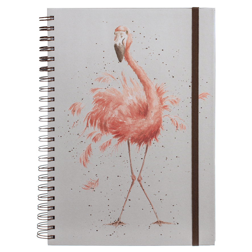 Wrendale Designs Pretty In Pink Large Notebook, Flamingo image number null